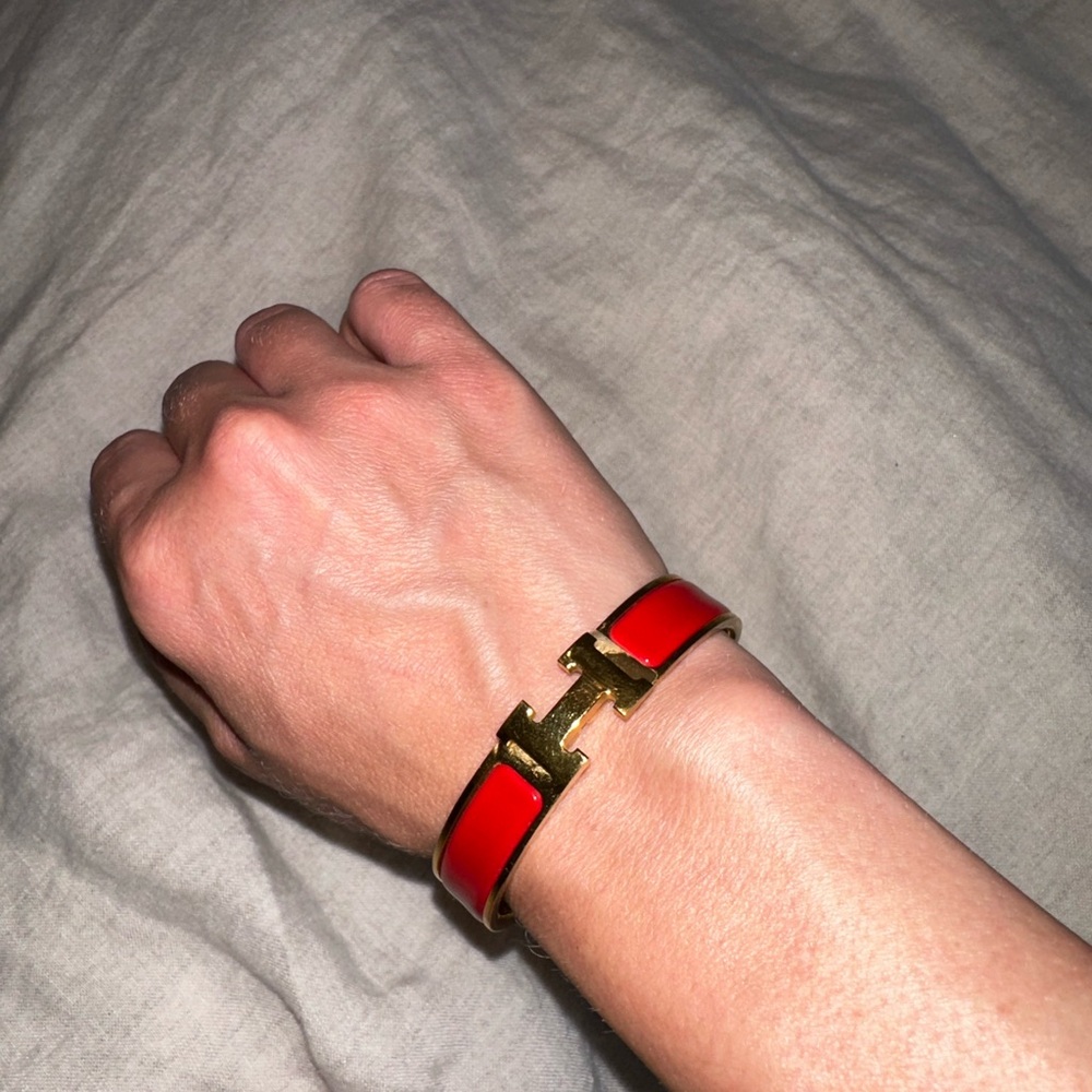 Red and gold Hermes bracelet
